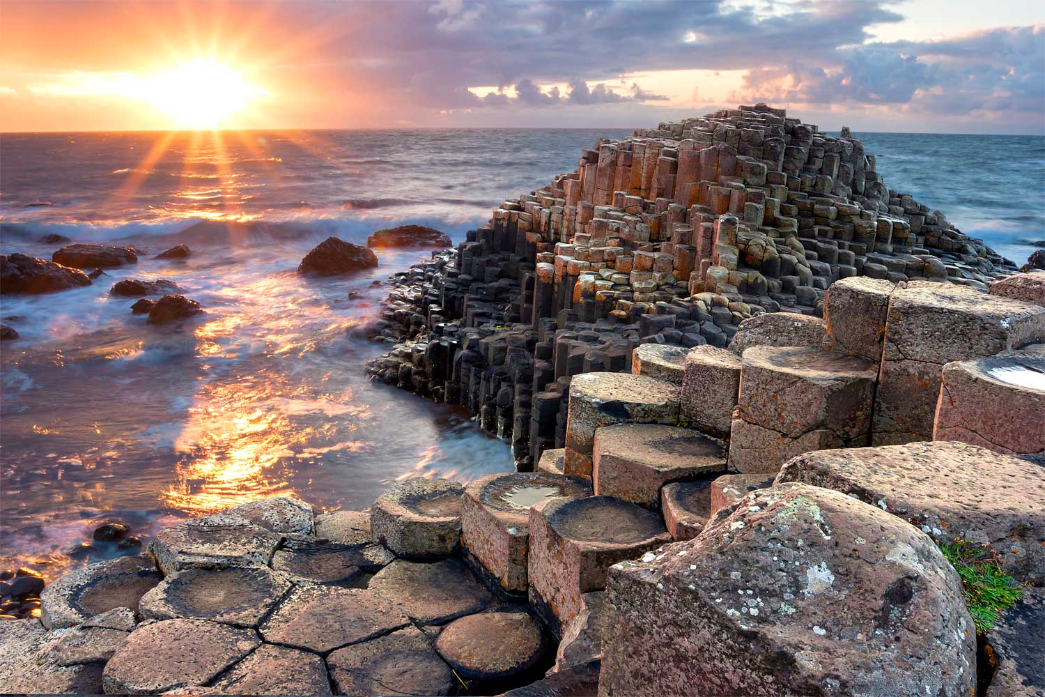 The Giants Causeway one of the major tourist attractions of Northern Ireland & The Causeway Coast.