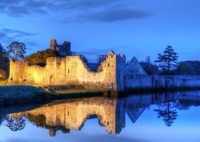 Ruins Adare Castle at Night Ireland