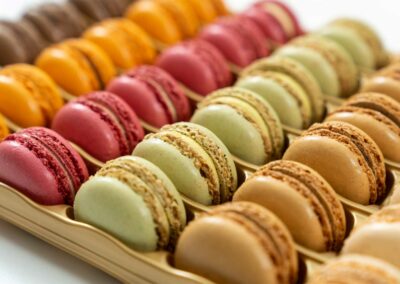 colorful french dessert macarons