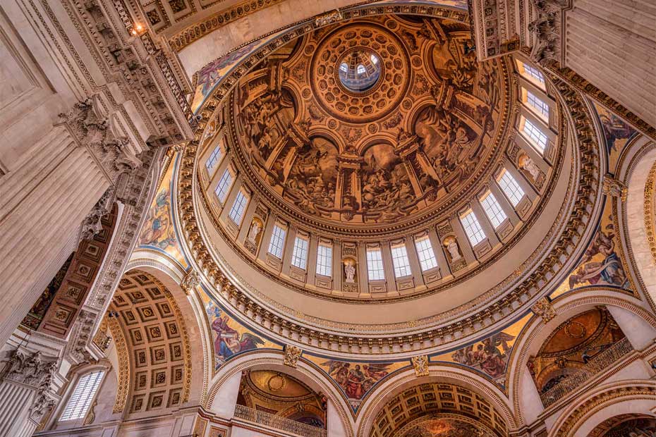 The interior of St Pauls Cathedral - a must visit for vacations in London.