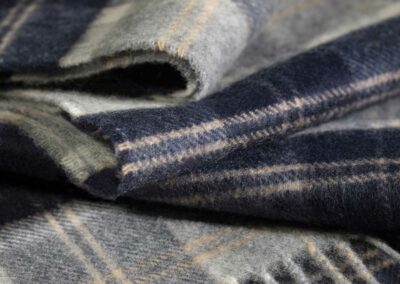 A photo of a cashmere blanket produced by Johnstons of Elgin. Used to illustrate some of the history and culture of Scotland on the Turas Travel website.