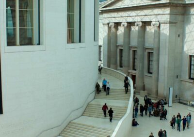 looking down on tourists in british museum