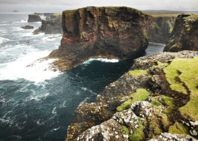 scottish coastline landscape in shetland islands
