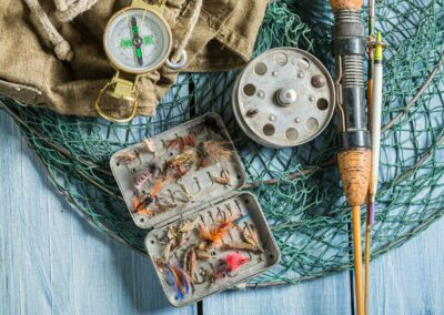 vintage stuff for angler with floats and hooks